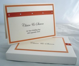 Boxed Bridal Card in Orange & Ivory